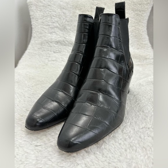Zara Mock Croc high heel Chelsea boots size 37 EUR 6.5 US - Picture 2 of 8